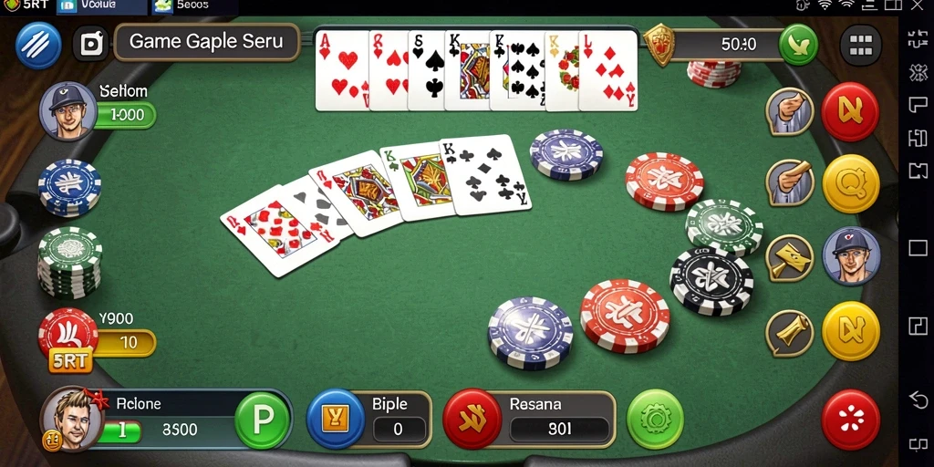 Tangkapan layar gameplay Gaple 5RT yang seru dan menyenangkan.