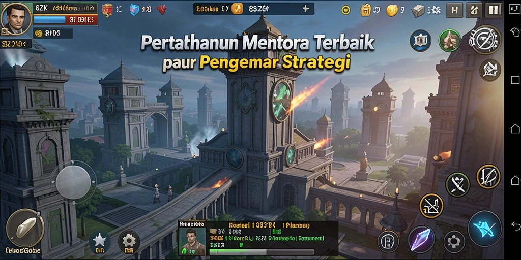 Screenshot menunjukkan aksi intens dalam permainan Tower Defense 8ZK.