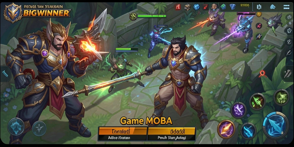 Gameplay seru di BIGWINNER dengan pertempuran taktis antara tim.
