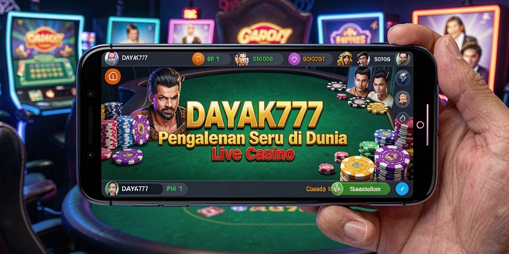 Tampilan utama DAYAK777 yang menampilkan permainan Live Casino yang seru.
