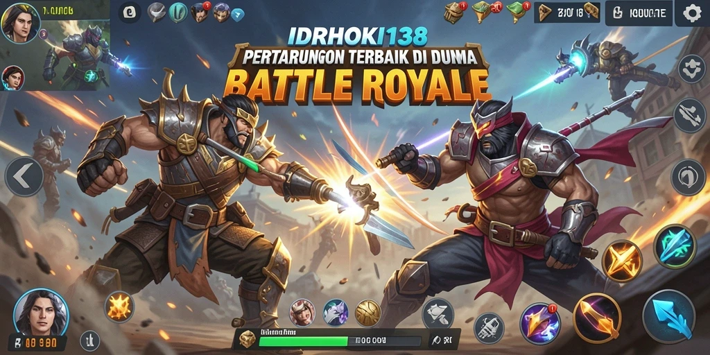 Screenshot gameplay <strong>IDRHOKI138</strong> yang menampilkan aksi pertempuran Battle Royale.