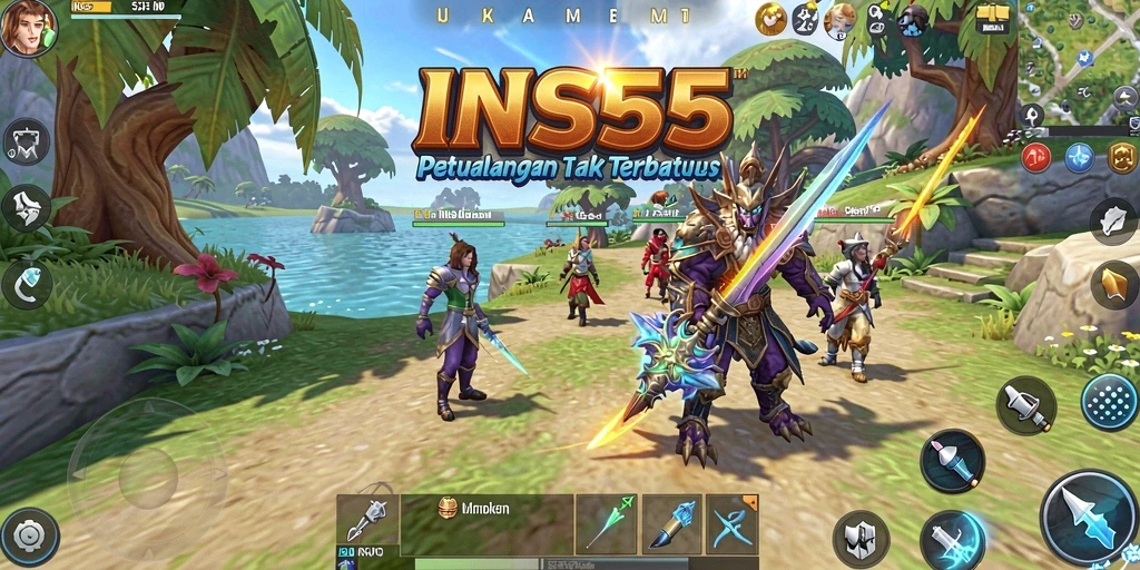 Tampilan gameplay yang mendebarkan dalam dunia MMORPG INS55.