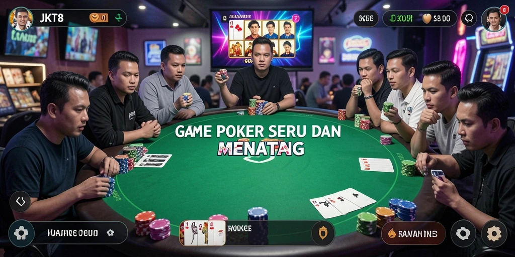 Tampilan gameplay poker yang seru di JKT8.
