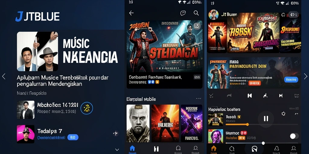 Tampilan gameplay JTBLUE saat mendengarkan musik favorit.