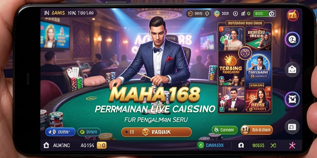 Tampilan gameplay Live Casino MAHA168 yang seru dan interaktif.