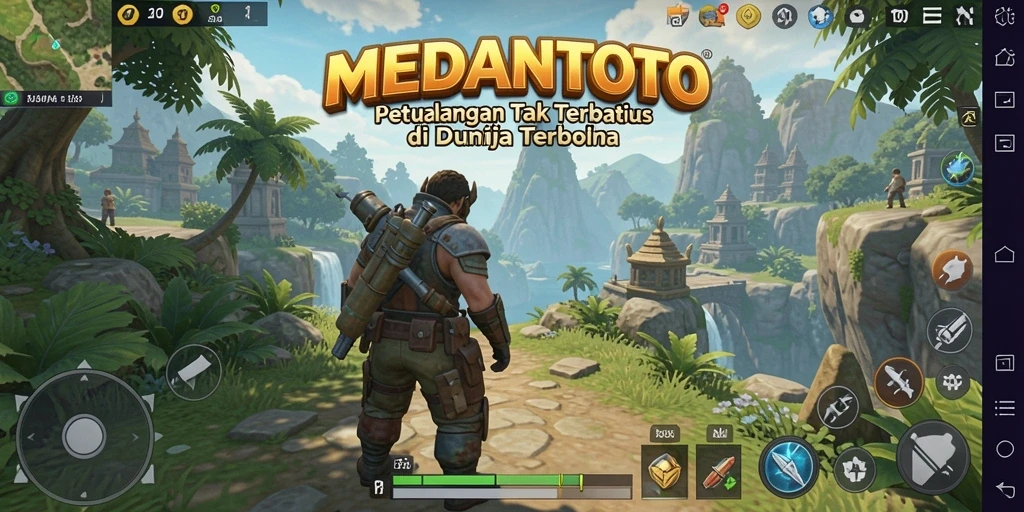 Screenshot MEDANTOTO menampilkan pemain yang menjelajah dunia terbuka yang menakjubkan.
