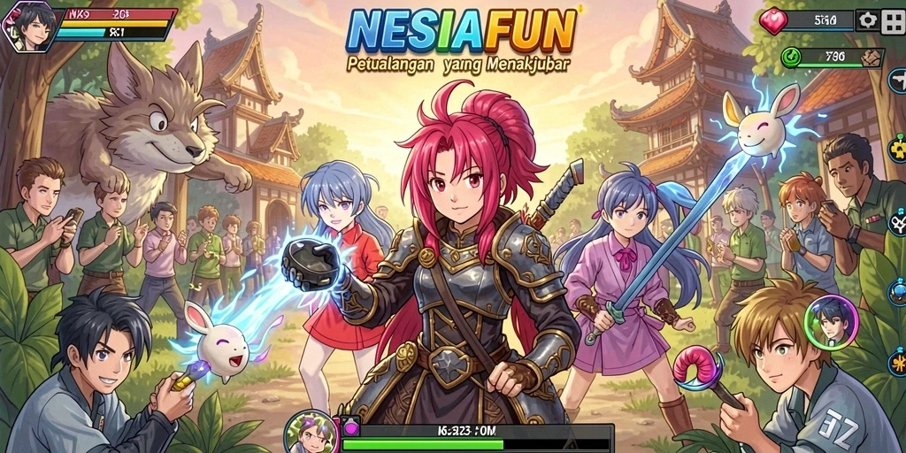 Tampilan screenshot NESIAFUN yang menunjukkan aksi karakter Anime.