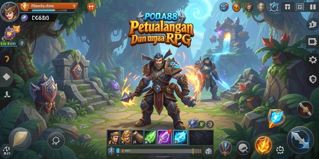 Screenshot gameplay POA88 yang menunjukkan aksi pertempuran epik RPG.