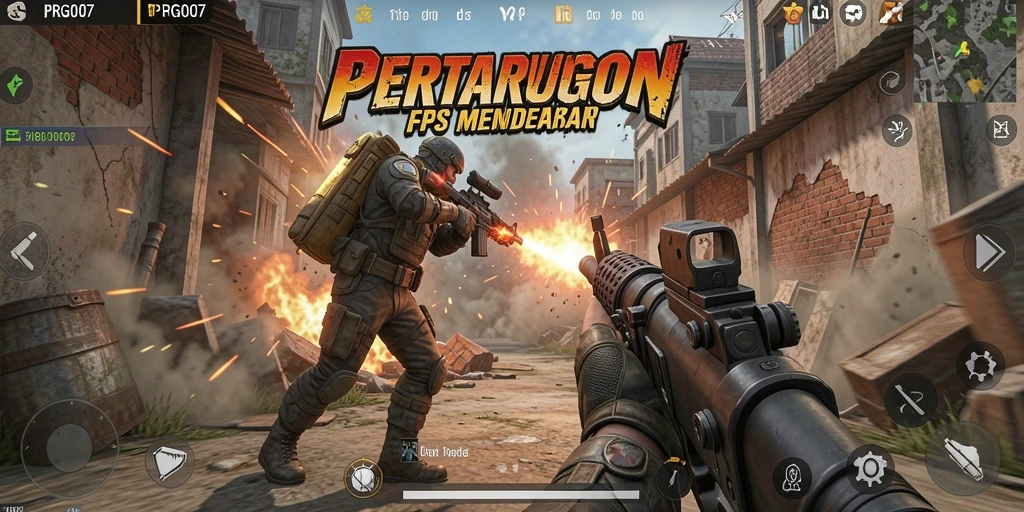 Tampilan mendebarkan dari gameplay FPS di PRG007.