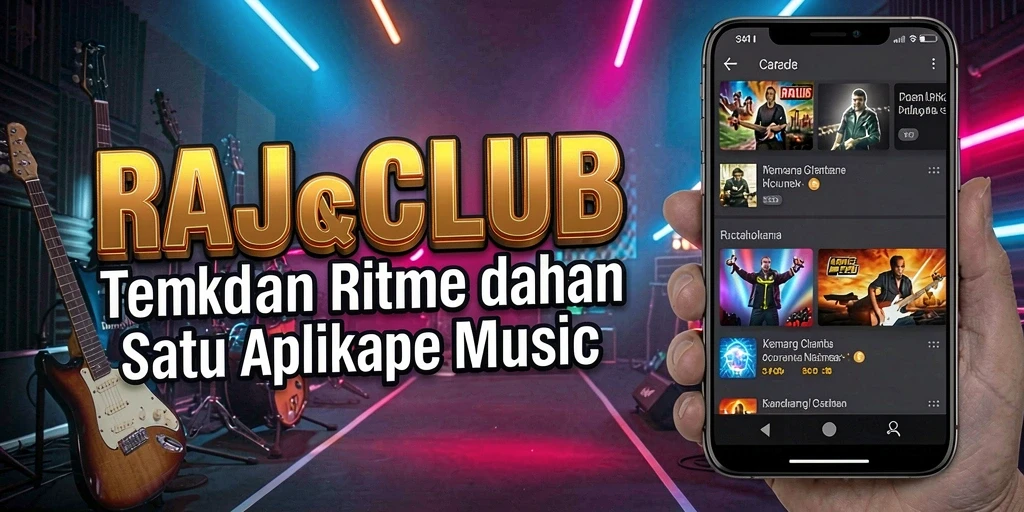 Tampilan gameplay RAJACLUB dengan berbagai lagu dan tantangan menyanyi.