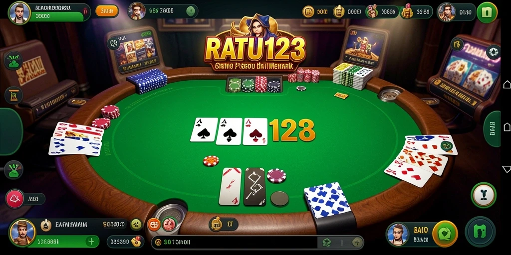 Tampilan gameplay seru dengan kartu poker yang mendebarkan.