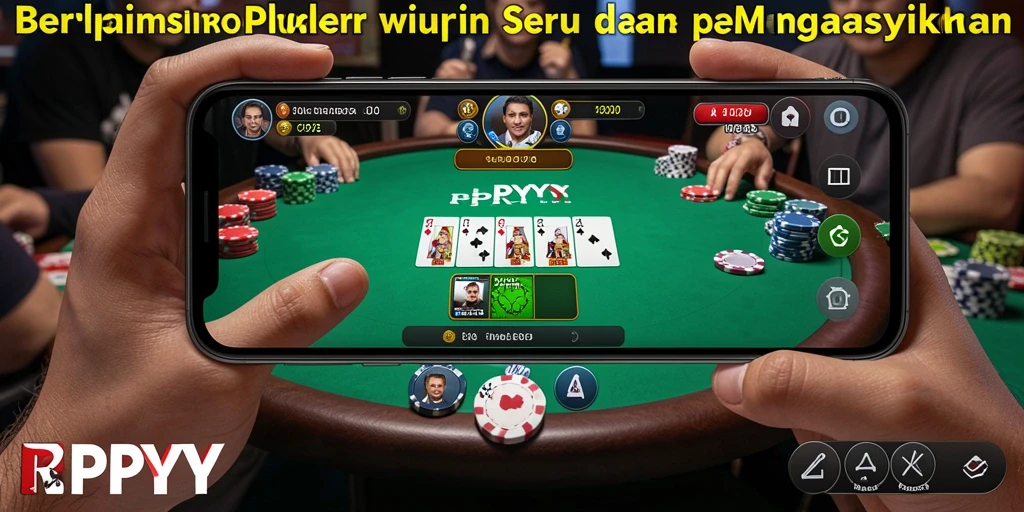 Screenshot gameplay RPYYY menunjukkan suasana Poker yang menegangkan dan interaktif.