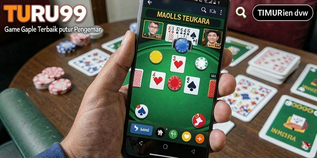 Gameplay seru Gaple di TURU99 dengan tampilan yang menarik.