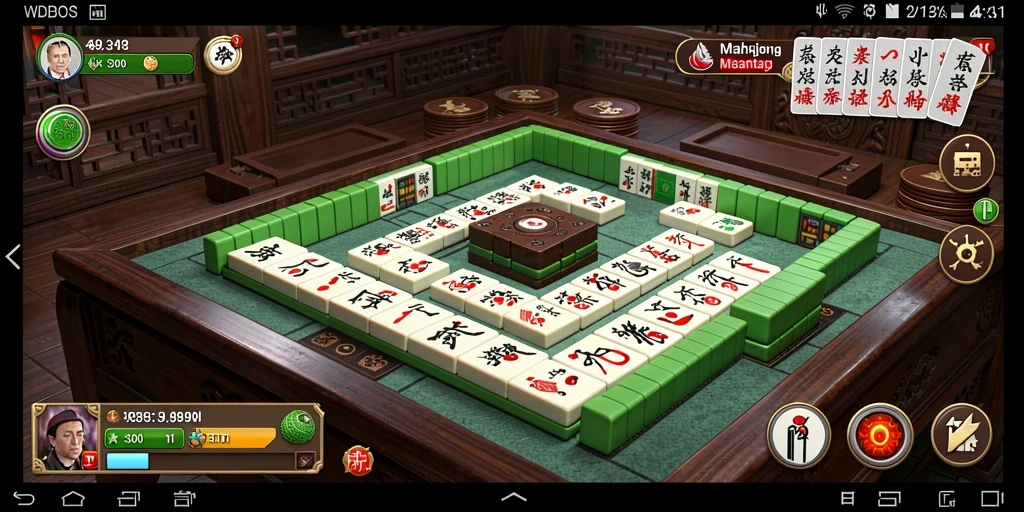 Screenshot permainan WDBOS menampilkan level Mahjong yang menarik dan grafik yang memukau.